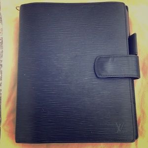 Authentic Louis Vuitton Black Epi Leather Agenda